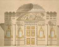 Cameron Charles Elevation of the Mirror Wall in the Jasper Study in the Agate Pavilion at Tsarskoye Selo - Hermitage